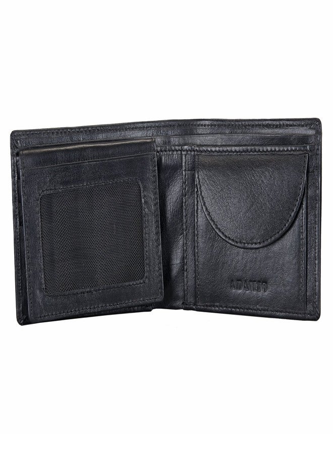 Adamis Bifold Men’s Wallet with Flip ID, with 6 Card Slots and 2 Compartments, Black - Image 3